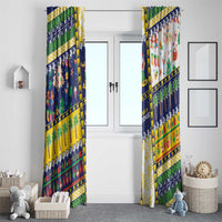 Tokelau Christmas Window Curtain Festive Beach Vibes - Polynesian Pride