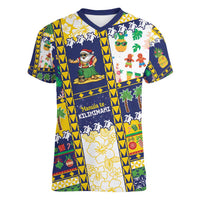 Tokelau Christmas Women V-Neck T-Shirt Festive Beach Vibes LT05 Female Colorful - Polynesian Pride