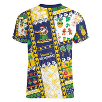 Tokelau Christmas Women V-Neck T-Shirt Festive Beach Vibes LT05 - Polynesian Pride