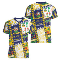 Tokelau Christmas Women V-Neck T-Shirt Festive Beach Vibes LT05 - Polynesian Pride