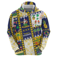 Tokelau Christmas Zip Hoodie Festive Beach Vibes - Polynesian Pride
