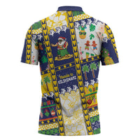 Tokelau Christmas Zipper Polo Shirt Festive Beach Vibes - Polynesian Pride