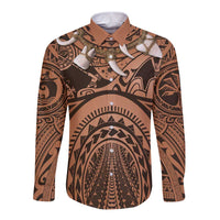 Polynesia Maui Tattoo Inspired Cosplay Costume Long Sleeve Button Shirt