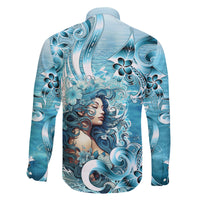 Hawaii Namaka Goddess Of The Sea Family Matching Off Shoulder Long Sleeve Dress and Hawaiian Shirt Polynesian Style LT05 - Polynesian Pride