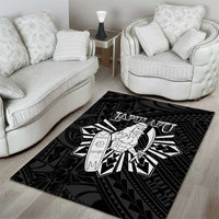 Philippines Tribal Area Rug King Lapu Lapu Black Version
