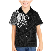 Philippines Tribal Family Matching Mermaid Dress and Hawaiian Shirt King Lapu Lapu Black Version