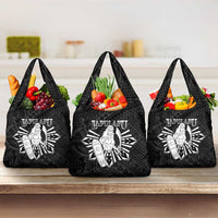 Philippines Tribal Grocery Bag King Lapu Lapu Black Version