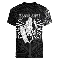 Philippines Tribal Women V-Neck T-Shirt King Lapu Lapu Black Version