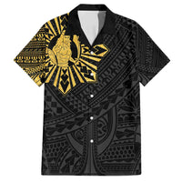 Philippines Tribal Family Matching Tank Maxi Dress and Hawaiian Shirt King Lapu Lapu Gold Version