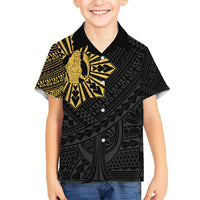 Philippines Tribal Kid Hawaiian Shirt King Lapu Lapu Gold Version