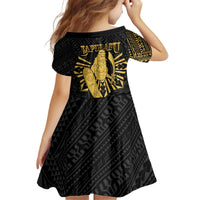 Philippines Tribal Kid Short Sleeve Dress King Lapu Lapu Gold Version