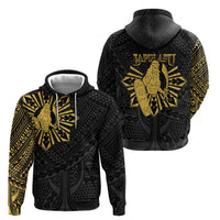 Philippines Tribal Zip Hoodie King Lapu Lapu Gold Version