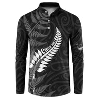 Personalised New Zealand Chur Bro Button Sweatshirt Maori Koru With Silver Fern