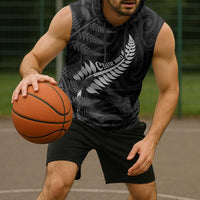 Personalised New Zealand Chur Bro Sleeveless Hoodie Maori Koru With Silver Fern