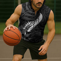 Personalised New Zealand Chur Bro Sleeveless Zip Hoodie Maori Koru With Silver Fern