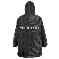 Personalised New Zealand Chur Bro Wearable Blanket Hoodie Maori Koru With Silver Fern