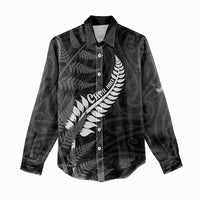 Personalised New Zealand Chur Bro Women Casual Shirt Maori Koru With Silver Fern