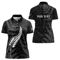 Personalised New Zealand Chur Bro Women Polo Shirt Maori Koru With Silver Fern