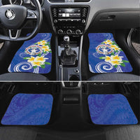 Northern Mariana Islands Chamorro Car Mats Plumeria Curves Style Navy Version