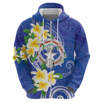 Northern Mariana Islands Chamorro Hoodie Plumeria Curves Style Navy Version LT05 - Polynesian Pride