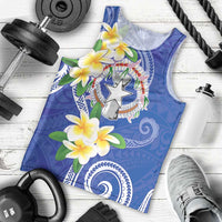 Northern Mariana Islands Chamorro Men Tank Top Plumeria Curves Style Navy Version LT05 - Polynesian Pride