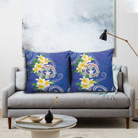 Northern Mariana Islands Chamorro Pillow Cover Plumeria Curves Style Navy Version LT05 - Polynesian Pride