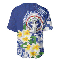 Northern Mariana Islands Baseball Jersey Polynesian Pattern With Frangipani