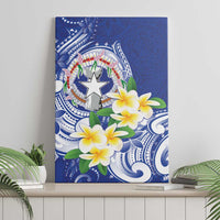 Northern Mariana Islands Canvas Wall Art Polynesian Pattern With Frangipani