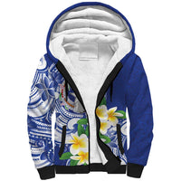 Northern Mariana Islands Sherpa Hoodie Polynesian Pattern With Frangipani