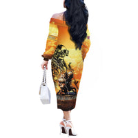 Hawaii Memorial Day Off The Shoulder Long Sleeve Dress Remember Their Sacrifice