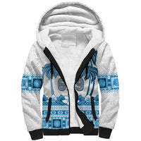 Fiji 679 Constitution Day Sherpa Hoodie Fijian Tapa Pattern LT05 Unisex Blue - Polynesian Pride