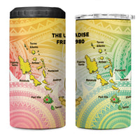 Vanuatu Independence Day 4 in 1 Can Cooler Tumbler The Untouched Paradise