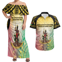 Vanuatu Independence Day Couples Matching Off Shoulder Maxi Dress and Hawaiian Shirt The Untouched Paradise LT05 Colorful - Polynesian Pride