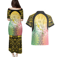Vanuatu Independence Day Couples Matching Puletasi and Hawaiian Shirt The Untouched Paradise
