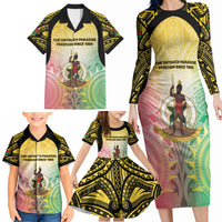 Vanuatu Independence Day Family Matching Long Sleeve Bodycon Dress and Hawaiian Shirt The Untouched Paradise LT05 - Polynesian Pride