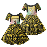 Vanuatu Independence Day Family Matching Puletasi and Hawaiian Shirt The Untouched Paradise LT05 Daughter's Dress Colorful - Polynesian Pride