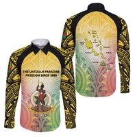Vanuatu Independence Day Family Matching Summer Maxi Dress and Hawaiian Shirt The Untouched Paradise LT05 Dad's Shirt - Long Sleeve Colorful - Polynesian Pride