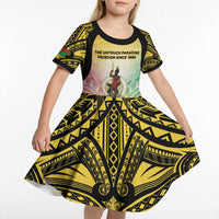 Vanuatu Independence Day Kid Short Sleeve Dress The Untouched Paradise LT05 - Polynesian Pride