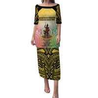Vanuatu Independence Day Puletasi The Untouched Paradise LT05 Long Dress Colorful - Polynesian Pride