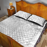 Samoa Lotu Tamaiti Quilt Bed Set White Sunday Polynesian Pattern With Tropical Flowers