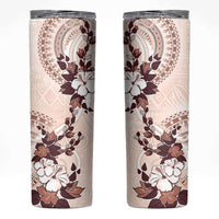 Bula Fiji Language Week Skinny Tumbler Fijian Tapa Pattern With Tagimoucia Flower