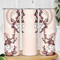 Bula Fiji Language Week Skinny Tumbler Fijian Tapa Pattern With Tagimoucia Flower
