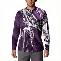Hawaii Queen Liliuokalani Button Sweatshirt Hawaiian Maile Lei Flag Style LT05 - Polynesian Pride