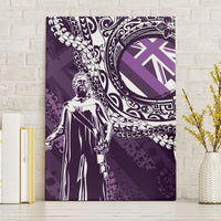 Hawaii Queen Liliuokalani Canvas Wall Art Hawaiian Maile Lei Flag Style LT05 Without Frame Purple - Polynesian Pride