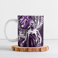 Hawaii Queen Liliuokalani Ceramic Mug Hawaiian Maile Lei Flag Style LT05 Purple - Polynesian Pride