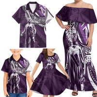 Hawaii Queen Liliuokalani Family Matching Off Shoulder Maxi Dress and Hawaiian Shirt Hawaiian Maile Lei Flag Style LT05 - Polynesian Pride