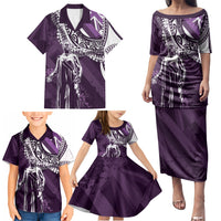 Hawaii Queen Liliuokalani Family Matching Puletasi and Hawaiian Shirt Hawaiian Maile Lei Flag Style LT05 - Polynesian Pride