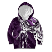 Hawaii Queen Liliuokalani Kid Hoodie Hawaiian Maile Lei Flag Style LT05 Hoodie Purple - Polynesian Pride
