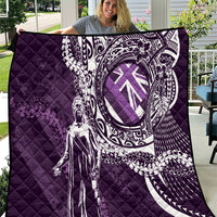 Hawaii Queen Liliuokalani Quilt Hawaiian Maile Lei Flag Style LT05 Purple - Polynesian Pride