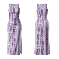 Hawaii Queen Liliuokalani Couples Matching Tank Maxi Dress and Long Sleeve Button Shirt Lavender Lei Pua Kalaunu LT05 - Polynesian Pride
